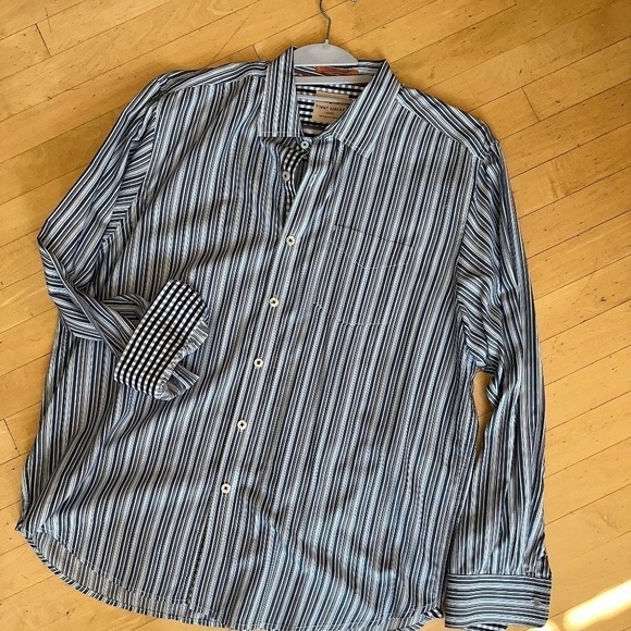 Tommy Bahama Jeans Striped/checked Island shirt, XL - Picture 2 of 7